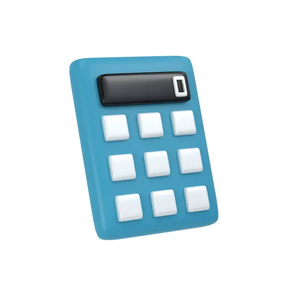 Azul Calculadora Icono Escuela Oficina Aislada Con Ruta Recorte Objeto — Foto de Stock