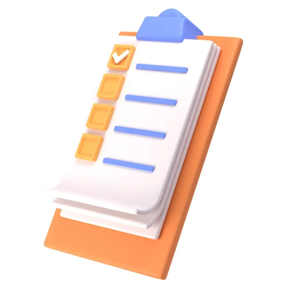 White Clipboard Icon Task Management Todo Check List Orange Plane — Fotografia de Stock