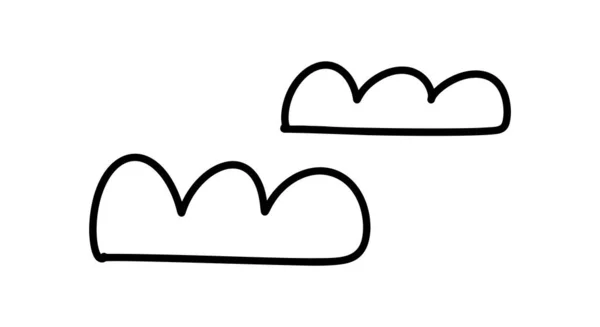 Conjunto Iconos Nubes Línea Doodle Arte Tiempo Signo Ilustración — Vector de stock