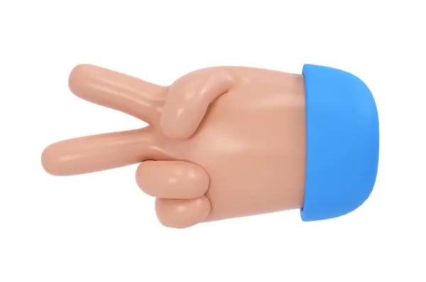 Иллюстрация Победы Руке Два Пальца Икона Общества Мультяшный Жест Рукой — стоковое фото