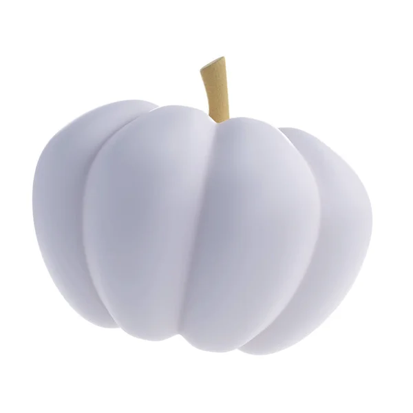 White Realistic Pumpkin Rendering Icon Cartoon Style Design Element Thanksgiving — Stock Photo, Image