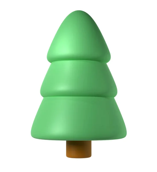 Schattig Kerstboom Speelgoed Maken Illustratie Met Clipping Pad Wintervakantie Icoon — Stockfoto