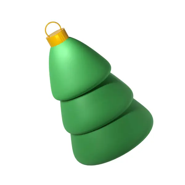 Bonito Brinquedo Árvore Natal Renderizar Ilustração Com Recorte Caminho Inverno — Fotografia de Stock