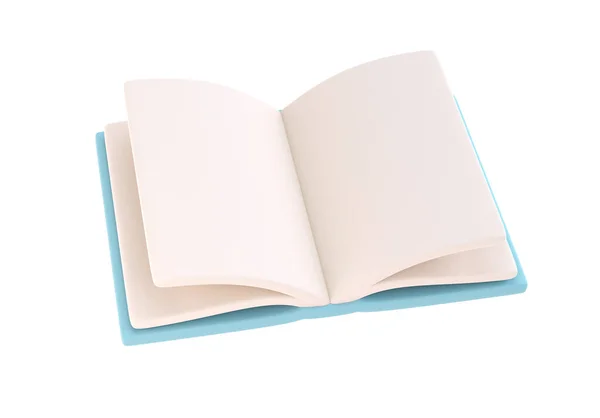 Icoon Open Boek School Dagboek Met Wit Papier Blanco Pagina — Stockfoto
