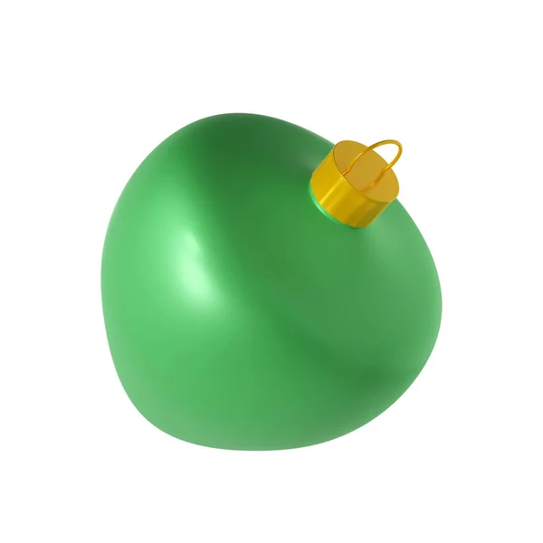 3D渲染绿色圣诞图形玩具图标 现实的锥形与剪切路径 杉树假期玩具图解 — 图库照片