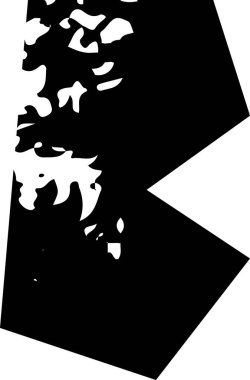 Alfabe grunge köşesi kağıdını göster yazı tipi kesme harfi B.