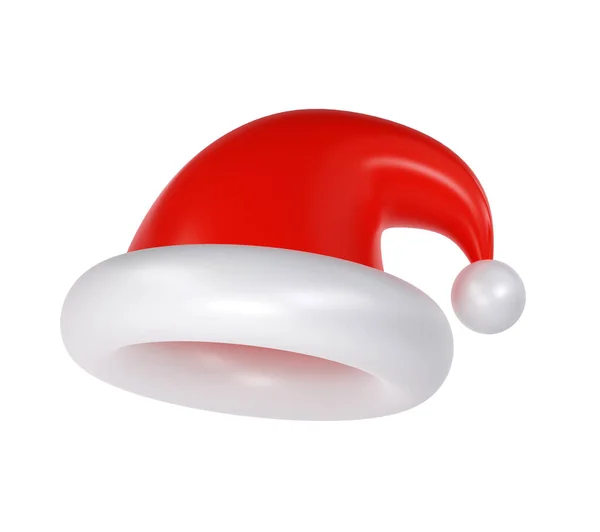 Icono Navidad Santa Claus Lindo Sombrero Aislado Sobre Fondo Blanco —  Fotos de Stock