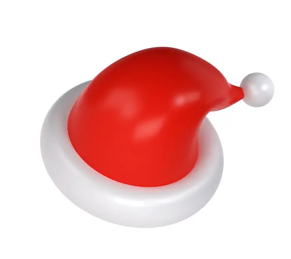 Symbol Weihnachtsmann Niedlichen Hut Isoliert Auf Weißem Hintergrund New Year — Stockfoto