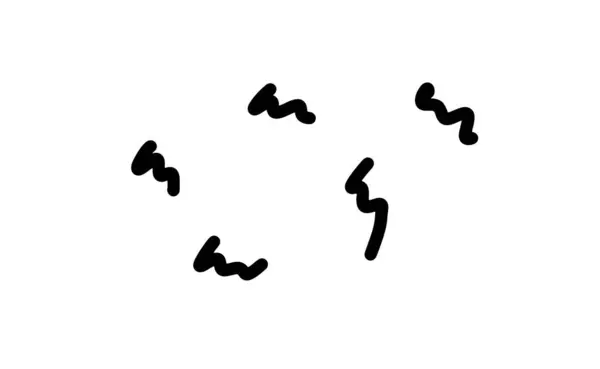 Чорна Рука Намальована Вигнутими Закрученими Лініями Набір Скрипка Кучерявих Мазків — стоковий вектор