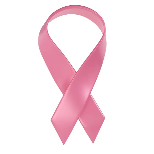 Ikona Różowa Wstążka Miesiącu Świadomości Raka Piersi Ilustracja Medyczna — Zdjęcie stockowe