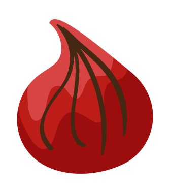 Basit Fig 'in düz stili. Vektör çizimi. Tek bir izole nesne. Sonbahar teması. Tasarım tebrik kartı için elle çizilmiş sonbahar öğesi. Şükran Günü.