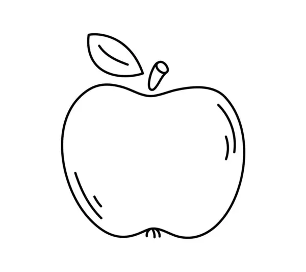 Apple Ręcznie Rysowane Ikona Linii Zarys Owocowy Znak Wektor Liniowy — Wektor stockowy