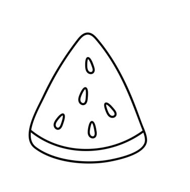 Meyve karpuz dilimleri çizelgesi çizimi. Boyama sayfası için uygun.