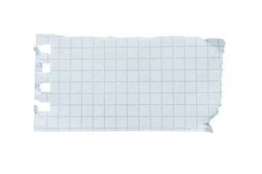 Kopyalama uzayı olan yırtık pırtık bir kağıt parçasını kapat. yırtık kağıt beyaz arkaplanda izole edildi.