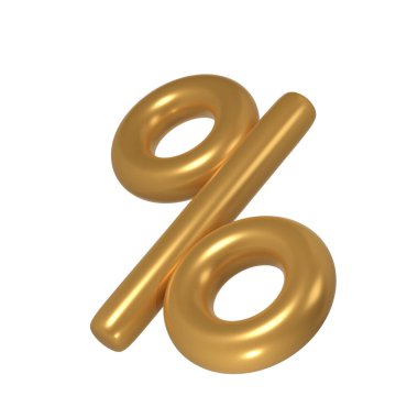 3D resimli modern altın indirimli yüzde birlik tasarım. İndirim, özel teklifler, promosyon, mağaza reklamı.