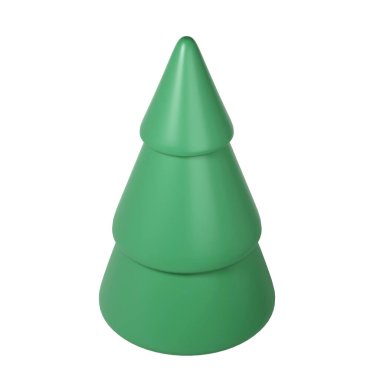 Noel ağacının 3 boyutlu çizimi. Tatil elementi, Soyut Render Evergreen Ağaç firavunu 'nu izole etti. Mutlu Yeni Yıl Dekorasyonu Tatili. Yeni Yıl ve Xmas Kutlaması.