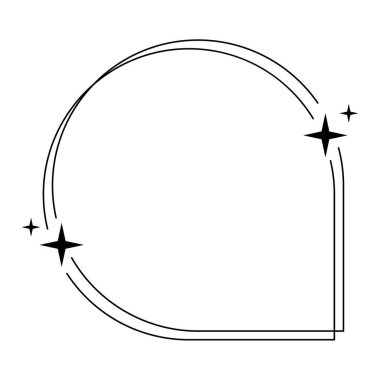 Yıldızlı modaya uygun doğrusal çerçeveler, modern minimalist estetik çizgi elementleri, geometrik formlar. Sosyal medya veya poster tasarımı için vektör pırıltısı, basit dekoratif boho tarzı kenar.