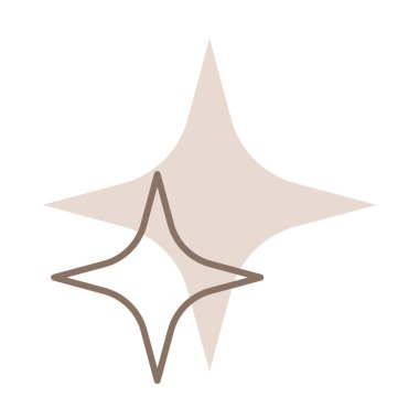 Basit estetik bej kış Noel 'i sihirli yıldız ikonu. Modern şekiller vektör sembolü. Web uygulamaları ve mobil konsept için doğrusal pictogram paketi.