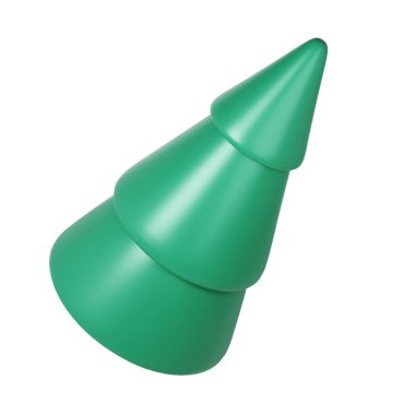 Noel ağacının 3 boyutlu çizimi. Tatil elementi, Soyut Render Evergreen Ağaç firavunu 'nu izole etti. Mutlu Yeni Yıl Dekorasyonu Tatili. Yeni Yıl ve Xmas Kutlaması.