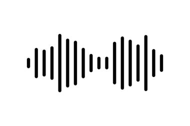 Ses dalgası veya sesli mesaj simgesi. Müzik dalgası, radyo oyunu. Ses dengeleyici hattı. Vektör illüstrasyonu.