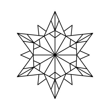 Beyaz arka planda izole edilmiş Beytüllahim 'in Noel vektörü Snowflake origami yıldızı. Geometrik çizgi kar ikonu. Pankart ve tebrik kartı için Xmas Tasarım ögesi.
