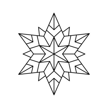 Beyaz arka planda izole edilmiş Bethlehem 'in Vector Christmas Snowflake origami yıldızı. Geometrik çizgi kar ikonu. Pankart ve tebrik kartı için Xmas Tasarım ögesi.