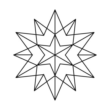 Beyaz arka planda izole edilmiş Beytüllahim 'in Noel vektörü Snowflake origami yıldızı. Geometrik çizgi kar ikonu. Pankart ve tebrik kartı için Xmas Tasarım ögesi.