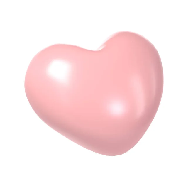 Coração Brilhante Rosa Fundo Branco Adequado Para Dia Dos Namorados — Fotografia de Stock