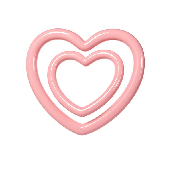 Dois Quadros Coração Brilhante Rosa Fundo Branco Adequado Para Dia — Fotografia de Stock