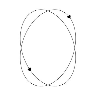 Sevgililer Günü 'nde kalpli estetik çerçeveler. Sosyal medya veya poster tasarımı için modaya uygun geometrik minimalist doğrusal şekil.