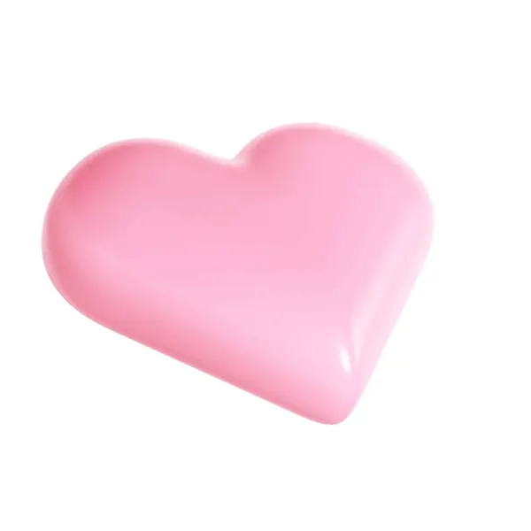 Coração Brilhante Rosa Fundo Branco Adequado Para Dia Dos Namorados — Fotografia de Stock