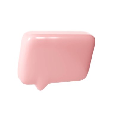 3 boyutlu pembe yazı kabarcığı çerçevesi. Sosyal medya çevrimiçi platform konsept simgesi, uygulama üzerinde iletişim. Sevgililer Günü için web tasarımı, düğün, çıkartma, tebrik kartı.