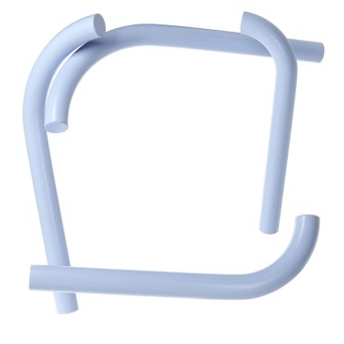 Üç boyutlu alçı kalıpları soyut geometri mavisi çerçeve. Minimalist formlar. Havalı estetik..