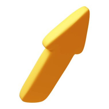 Ok ileri ve doğru sarı rengi gösteriyor. Plastik karikatür tarzında gerçekçi 3D tasarım. Simge illüstrasyonu.