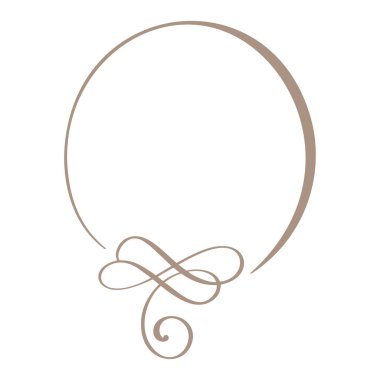 Yuvarlak kaligrafi, alıntı, konuşma çerçevesi, klasik simge. El çizimi yazı balonu şablonu. Vektör çizimi. Fikir Balonu, Forum, Sohbet, Yorum İçin Yer.