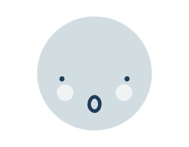 Mavi heyecanlı Emoji Icon turu. Nesne Sembol Düz Vektör Sanatı. Web tasarımı, poster, tebrik kartı için çizgi film ögesi.