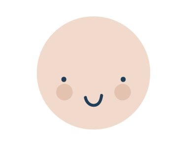 Bej rengi mutlu yuvarlak Love Emoji Icon. Nesne Sembol Düz Vektör Sanatı. Web tasarımı için çizgi film ögesi, poster, tebrik kartı, sevgililer günü, düğün.