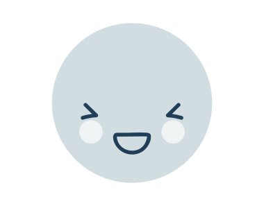 Mavi kahkahalar Emoji Icon 'da. Nesne Sembol Düz Vektör Sanatı. Web tasarımı, poster, tebrik kartı için çizgi film ögesi.