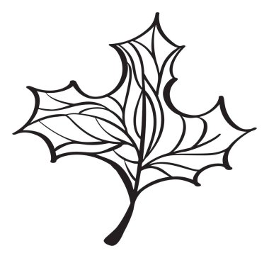 Soyut Yaprak Vektörü çizgi simgesi. Çocuk kitabı tasarımı ya da web, logo eko ürünü için klasik Minimal Style Illustration.