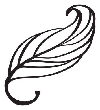 Bahar Soyut Yaprak Vektörü çizgi simgesi. Çocuk kitabı tasarımı ya da web, logo eko ürünü için klasik Minimal Style Illustration.