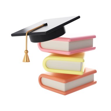 3D Hava Kapalı Kitaplar ve Üniversite veya Üniversite Siyahi Simgesi Yığını. Eğitim ya da İş Edebiyatı Hazırla. E-kitap, Edebiyat, Ansiklopedi, Ders Kitabı Çizimleri.