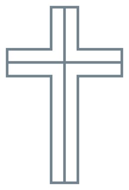 Hristiyan haçı haçı. Hıristiyan Haçı 'nın basit logo simgesi. İsa 'nın kilisesinin sembolü. Katolik, dini ve Ortodoks inancının vektör işareti.