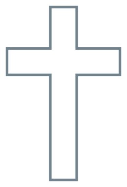 Hristiyan haçı haçı. Hıristiyan Haçı 'nın basit logo simgesi. İsa 'nın kilisesinin sembolü. Katolik, dini ve Ortodoks inancının vektör işareti.