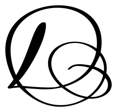 Vektör el yazısı D harfi çizilmiş yazı tipi simgesi. El yazısı fırça biçimi.