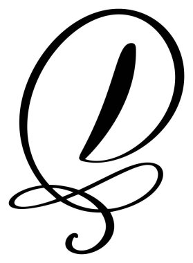 Vektör el yazısı çizimi D harfi logosu. Betik yazı tipi. El yazısı fırça biçimi.