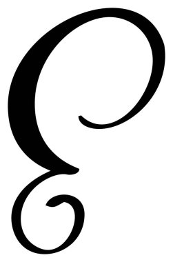 Vektör el yazısı E harfi logosu çizdi. Betik yazı tipi. El yazısı fırça biçimi.