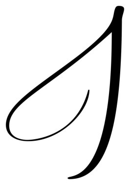 El çizimi vektör harfi büyük harf I Betik yazı tipi logosu baş harfleri. El yazısı fırça biçimi gelişir.