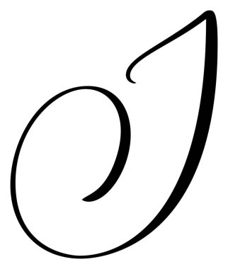El çizimi vektör hat harfi I Senaryo yazı tipi logosu. El yazısı fırça biçimi gelişir.