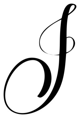 El çizimi vektör hat harfi I Senaryo yazı tipi logosu. El yazısı fırça biçimi gelişir.