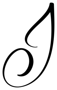 El çizimi vektör harfi büyük harf I Betik yazı tipi logosu baş harfleri. El yazısı fırça biçimi gelişir.